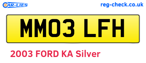 MM03LFH are the vehicle registration plates.