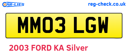 MM03LGW are the vehicle registration plates.