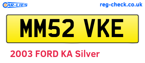 MM52VKE are the vehicle registration plates.