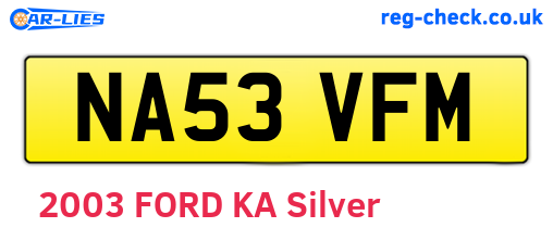 NA53VFM are the vehicle registration plates.