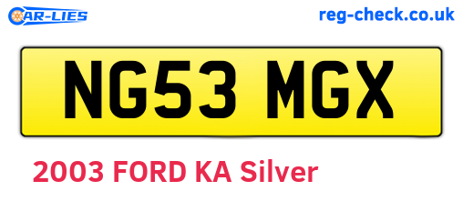NG53MGX are the vehicle registration plates.