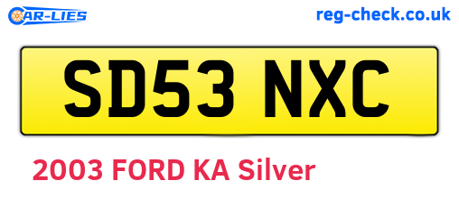 SD53NXC are the vehicle registration plates.