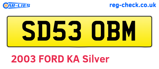 SD53OBM are the vehicle registration plates.