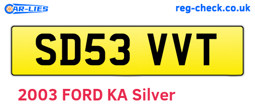 SD53VVT are the vehicle registration plates.