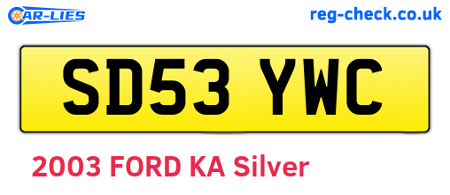 SD53YWC are the vehicle registration plates.
