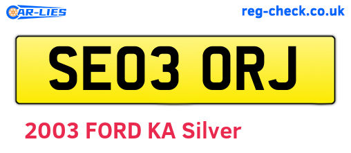 SE03ORJ are the vehicle registration plates.