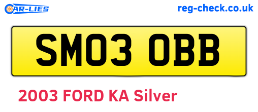 SM03OBB are the vehicle registration plates.