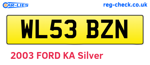 WL53BZN are the vehicle registration plates.
