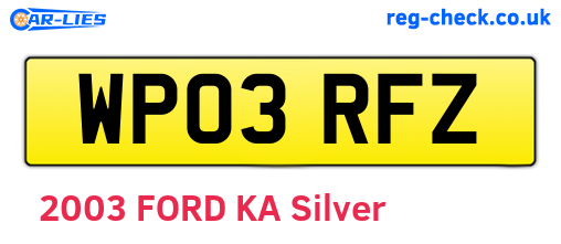 WP03RFZ are the vehicle registration plates.