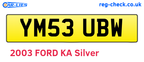 YM53UBW are the vehicle registration plates.