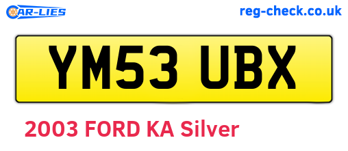 YM53UBX are the vehicle registration plates.