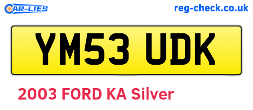 YM53UDK are the vehicle registration plates.