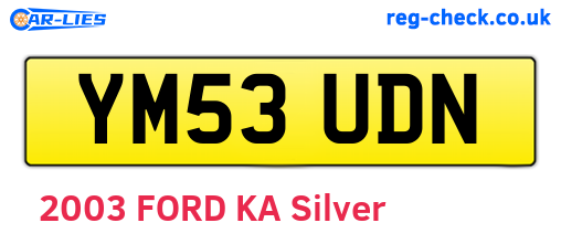 YM53UDN are the vehicle registration plates.