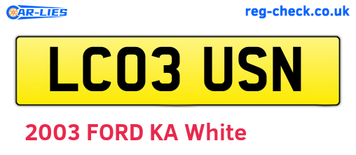 LC03USN are the vehicle registration plates.