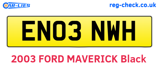 EN03NWH are the vehicle registration plates.