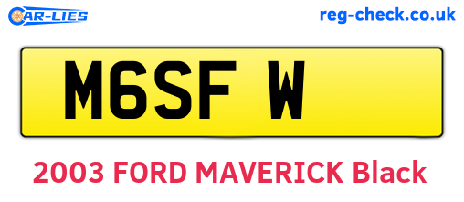 M6SFW are the vehicle registration plates.