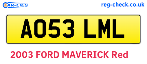 AO53LML are the vehicle registration plates.