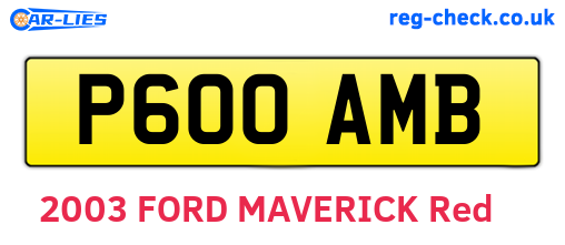 P600AMB are the vehicle registration plates.