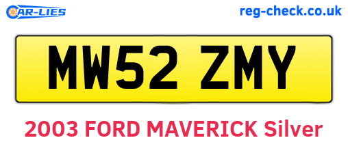 MW52ZMY are the vehicle registration plates.