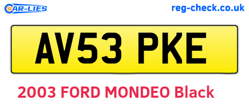 AV53PKE are the vehicle registration plates.