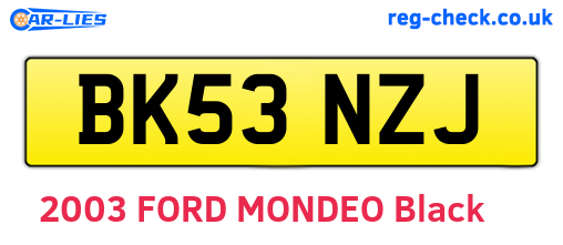 BK53NZJ are the vehicle registration plates.