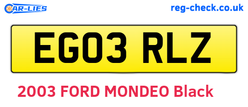 EG03RLZ are the vehicle registration plates.