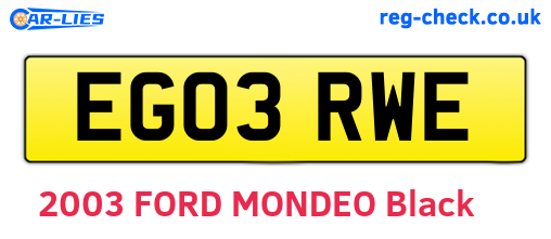 EG03RWE are the vehicle registration plates.