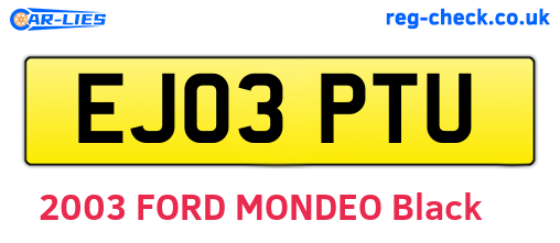 EJ03PTU are the vehicle registration plates.