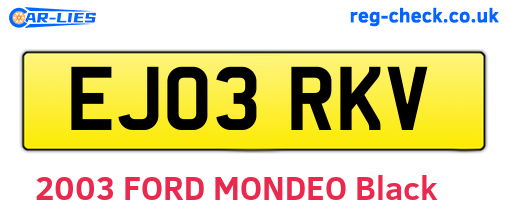 EJ03RKV are the vehicle registration plates.