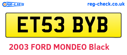 ET53BYB are the vehicle registration plates.