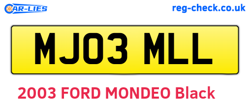 MJ03MLL are the vehicle registration plates.