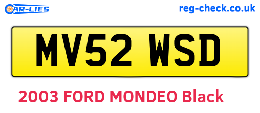 MV52WSD are the vehicle registration plates.