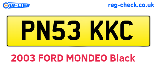 PN53KKC are the vehicle registration plates.