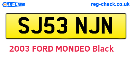 SJ53NJN are the vehicle registration plates.