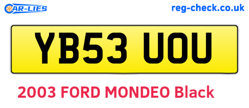 YB53UOU are the vehicle registration plates.