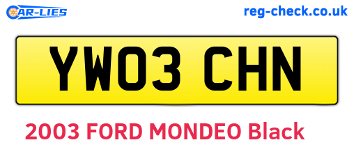 YW03CHN are the vehicle registration plates.