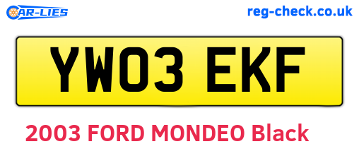 YW03EKF are the vehicle registration plates.