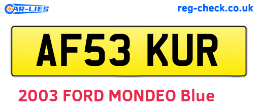 AF53KUR are the vehicle registration plates.