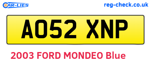 AO52XNP are the vehicle registration plates.