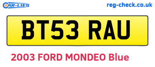 BT53RAU are the vehicle registration plates.