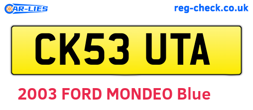 CK53UTA are the vehicle registration plates.