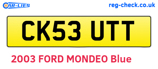 CK53UTT are the vehicle registration plates.