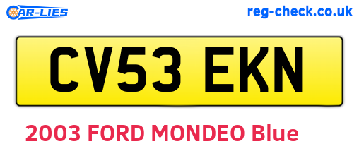 CV53EKN are the vehicle registration plates.