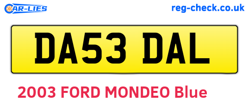 DA53DAL are the vehicle registration plates.