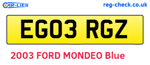 EG03RGZ are the vehicle registration plates.