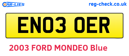 EN03OER are the vehicle registration plates.
