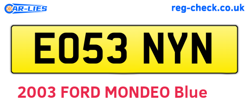 EO53NYN are the vehicle registration plates.