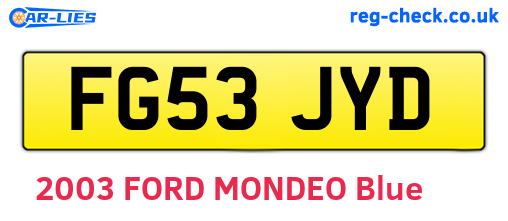 FG53JYD are the vehicle registration plates.