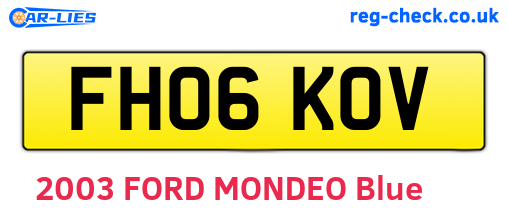 FH06KOV are the vehicle registration plates.
