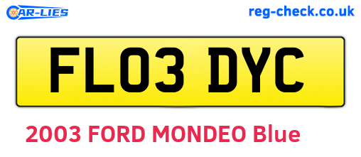FL03DYC are the vehicle registration plates.